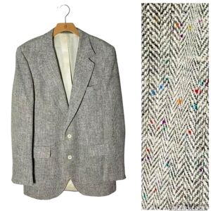 Mens Stanley Blacker Vintage Tweed Herringone Blazer